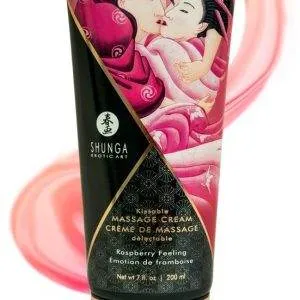 Shunga Kissable Massage Cream - Himbeer Feeling Raspberry Feeling (200 ml)