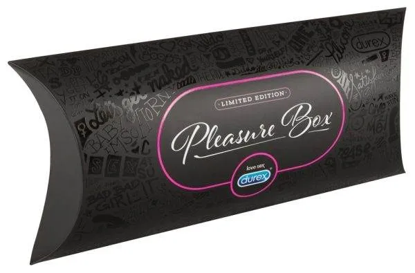 Durex Pleasure Box - Intensiver Vibro-Penisring, hauchdünne Kondome, sexy Lingerie bunt
