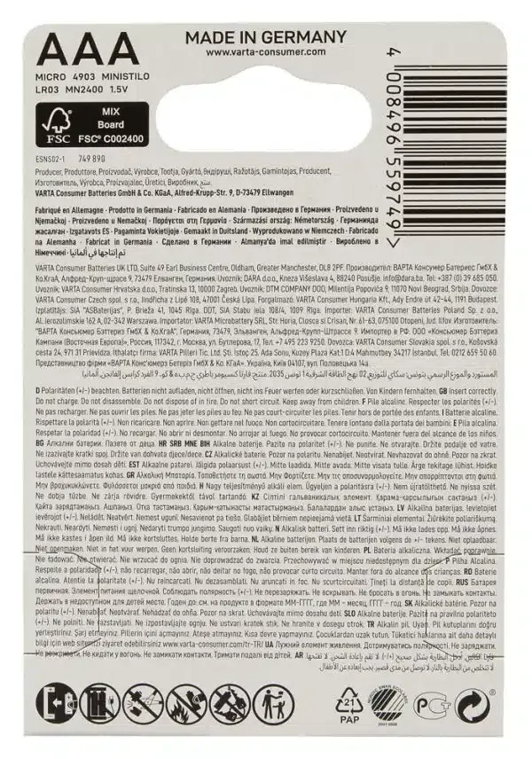 Varta Micro-Batterien 4er Set - Qualität und Leistung (4 Stück)