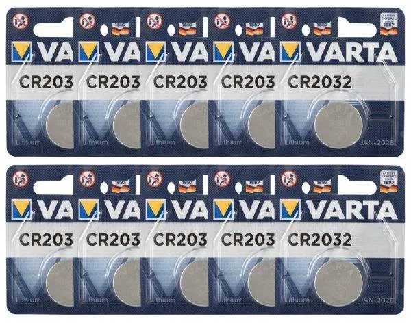 Varta CR2032 Batterie 10x1er - Altbewährte Qualität für lange und zuverlässige Leistung