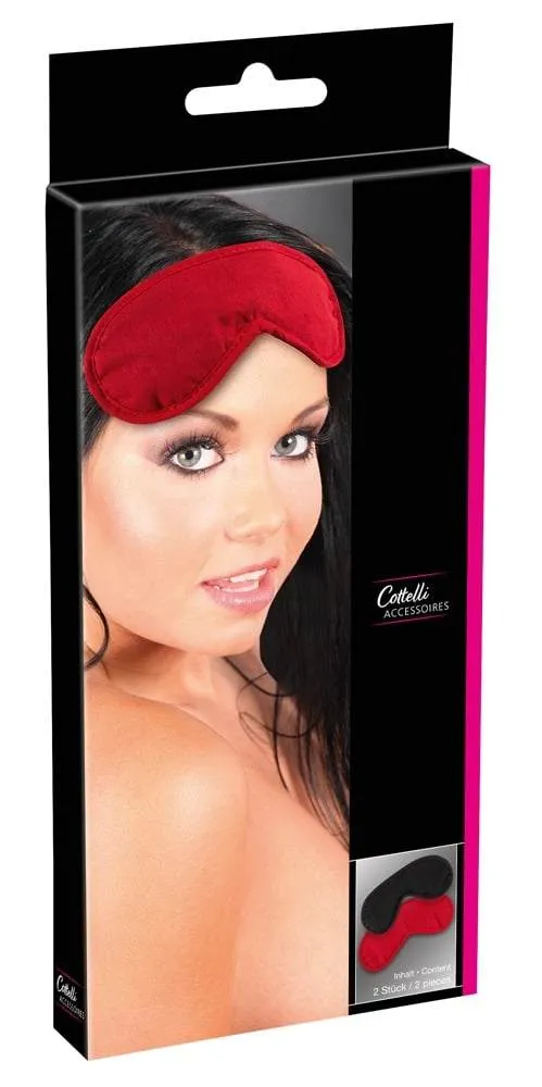 07735140000_verp Cottelli ACCESSOIRES - Augenmasken Set, Blickdicht, hoher Trage-Komfort Schwarz/Rot