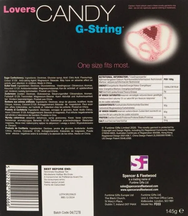 Spencer & Fleetwood Candy Lovers Zuckerperlen G-String (145 g) Spencer & Fleetwood Candy Lovers Zuckerperlen G-String (145 g)