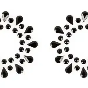 Magic Shiver Nippelsticker - 10 x 2er-Set mit schwarzen Acrylsteinen (10 Paar)
