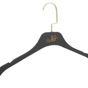 NOIR - Schwarze Kleiderbügel mit Goldaufdruck, 5 Stück, 43 cm lang, 14 cm hoch NOIR - Schwarze Kleiderbügel mit Goldaufdruck, 5 Stück, 43 cm lang, 14 cm hoch – Bild 2
