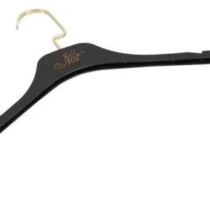 NOIR - Schwarze Kleiderbügel mit Goldaufdruck, 5 Stück, 43 cm lang, 14 cm hoch NOIR - Schwarze Kleiderbügel mit Goldaufdruck, 5 Stück, 43 cm lang, 14 cm hoch – Bild 3
