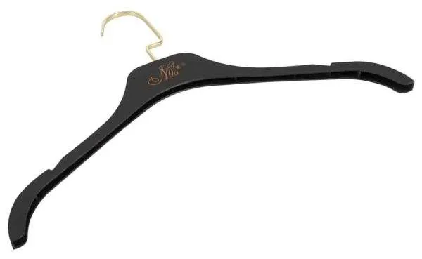 NOIR - Schwarze Kleiderbügel mit Goldaufdruck, 5 Stück, 43 cm lang, 14 cm hoch