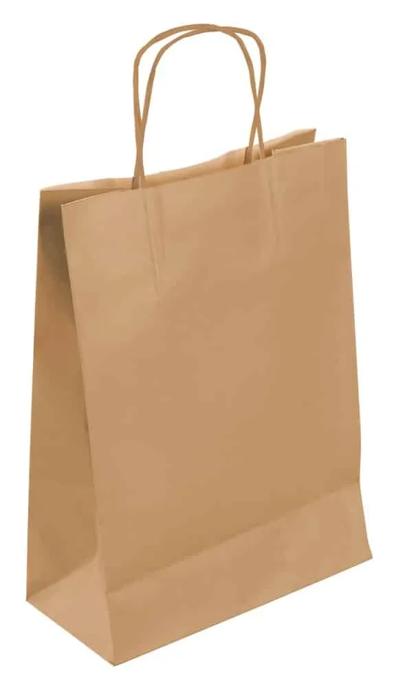 EcoPack: Braune Recycelte Papier Tragetasche - 26 x 12 x 31 cm - 250 Stück EcoPack: Braune Recycelte Papier Tragetasche - 26 x 12 x 31 cm - 250 Stück