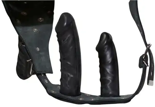 ZADO Leder-String mit 3 Dildos - verstellbar, chromfrei, hochwertig L/XL ZADO Leder-String mit 3 Dildos - verstellbar, chromfrei, hochwertig L/XL