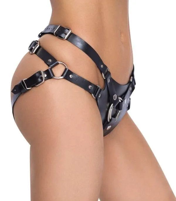 ZADO Leder Hüftgurt für Dildo/Vibrator 2XL