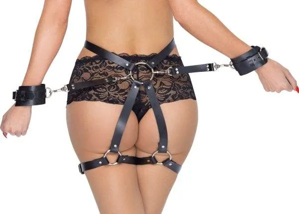 ZADO Leder Hüftgurt mit Hand- und Beinfesseln S-L ZADO Leder Hüftgurt mit Hand- und Beinfesseln S-L
