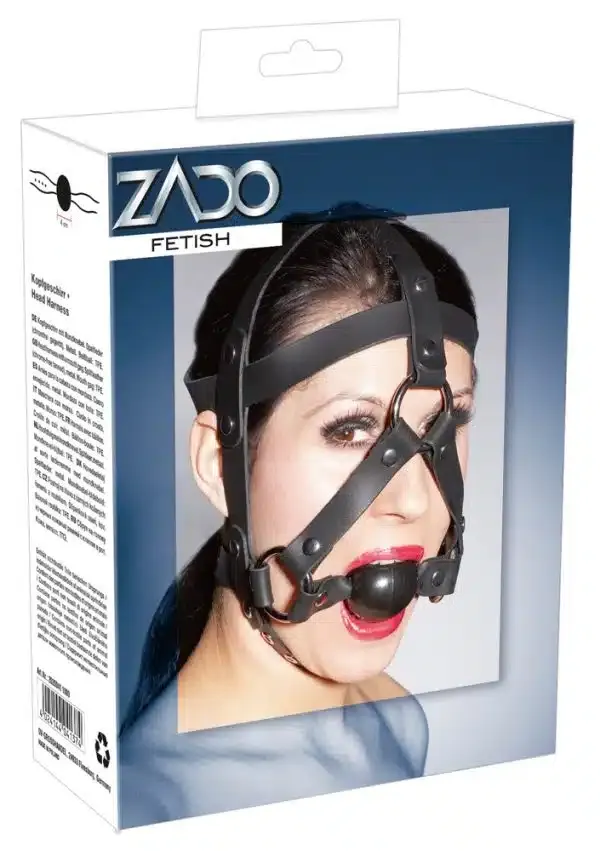 ZADO Lederkopfgeschirr mit Knebel unisize