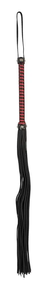 ZADO Leder Peitsche - Zweifarbig umflochtener Griff, extra Lederriemen schwarz/rot ZADO Leder Peitsche - Zweifarbig umflochtener Griff, extra Lederriemen schwarz/rot