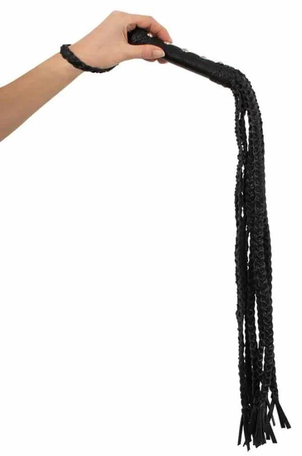 ZADO CatONine Leder Peitsche - 9 Riemen, nietenbesetzter Griff ZADO CatONine Leder Peitsche - 9 Riemen, nietenbesetzter Griff