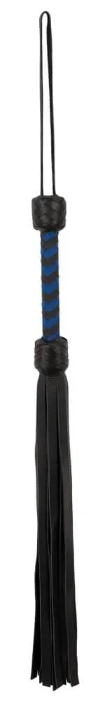 ZADO Leder-Flogger, hochwertig & edel schwarz/royalblau