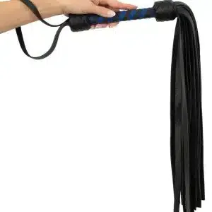 ZADO Leder-Flogger, hochwertig & edel schwarz/royalblau ZADO Leder-Flogger, hochwertig & edel schwarz/royalblau – Bild 4