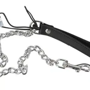 ZADO Kettenleine - Stilvolle Leder-Halteschlaufe Schwarz/Silber unisize ZADO Kettenleine - Stilvolle Leder-Halteschlaufe Schwarz/Silber unisize – Bild 5