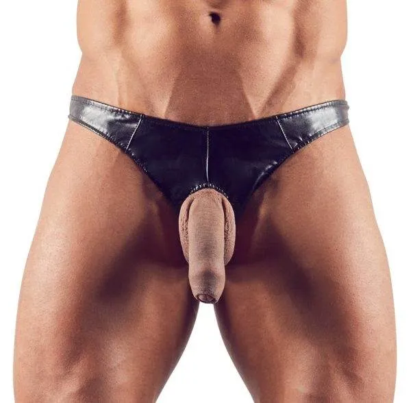 Svenjoyment Riostring - glänzendes Lederimitat, elastische Front-Öffnung L Svenjoyment Riostring - glänzendes Lederimitat, elastische Front-Öffnung L