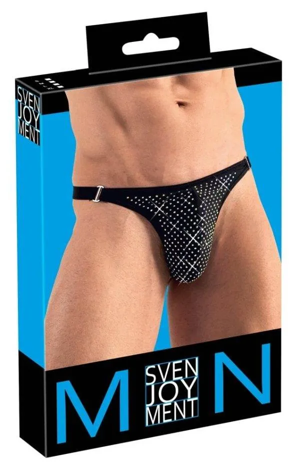 Svenjoyment String mit Glitzer-Steinen | Exklusives Design | Hoher Tragekomfort L