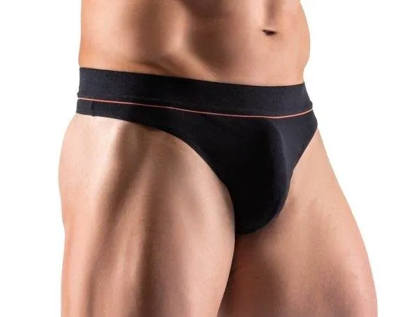 Svenjoyment Riostring - Schwarzer Herrenstring mit doppellagigem Beutel Schwarz/Rot L