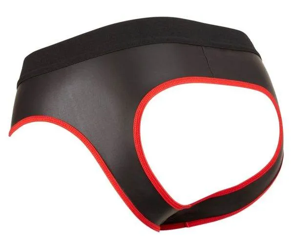 Svenjoyment Herren Jock S - Mattglanz Neopren-Gummi, Front-Zip Schwarz/Rot XL Svenjoyment Herren Jock S - Mattglanz Neopren-Gummi, Front-Zip Schwarz/Rot XL