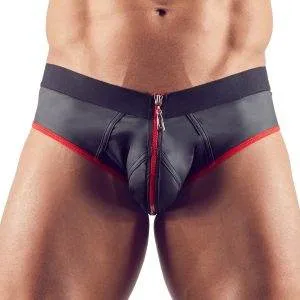 Svenjoyment Herren Jock S - Mattglanz Neopren-Gummi, Front-Zip Schwarz/Rot XL Svenjoyment Herren Jock S - Mattglanz Neopren-Gummi, Front-Zip Schwarz/Rot XL – Bild 4