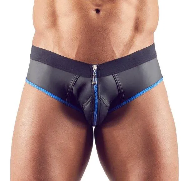 Svenjoyment Herren Jock S - Matt glänzend, Neopren-Optik, Front-Zip Schwarz/Blau XL Svenjoyment Herren Jock S - Matt glänzend, Neopren-Optik, Front-Zip Schwarz/Blau XL
