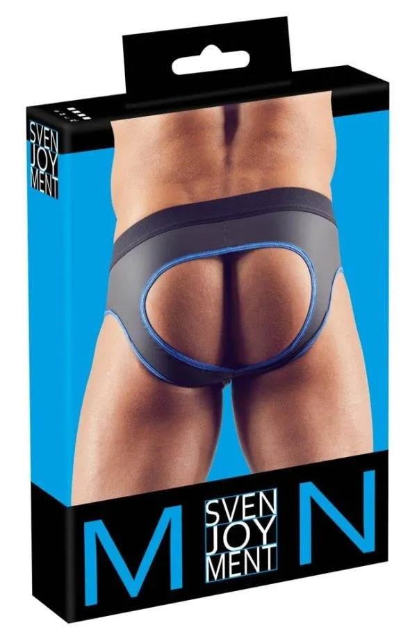 21202164701_verp Svenjoyment Herren Jock S - Matt glänzend, Neopren-Optik, Front-Zip Schwarz/Blau XL