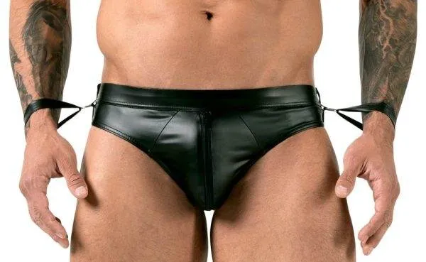 Svenjoyment Bondage Jockslip - Trendiger Mattlook, Handfesselriemen S