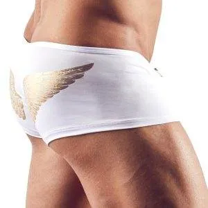 Svenjoyment Herren Pants S - Goldene Engelsflügel, Reißverschluss, weiche Mikrofaser weiß/gold M Svenjoyment Herren Pants S - Goldene Engelsflügel, Reißverschluss, weiche Mikrofaser weiß/gold M – Bild 4