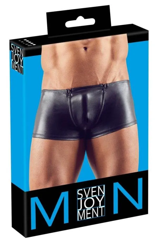 Svenjoyment Hochglanz-Pants mit Reißverschlüssen L