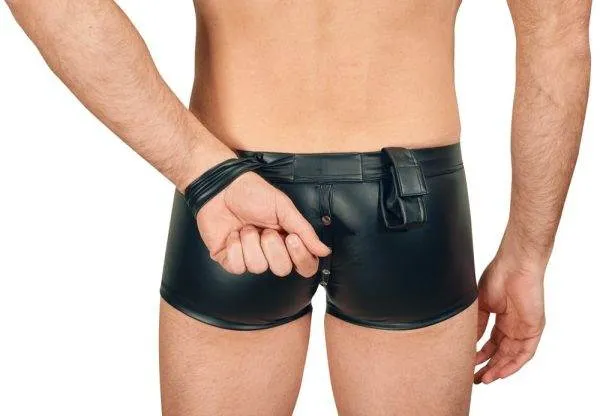 Svenjoyment Bondage - Mattschwarze Pants mit Fesselriemen M Svenjoyment Bondage - Mattschwarze Pants mit Fesselriemen M