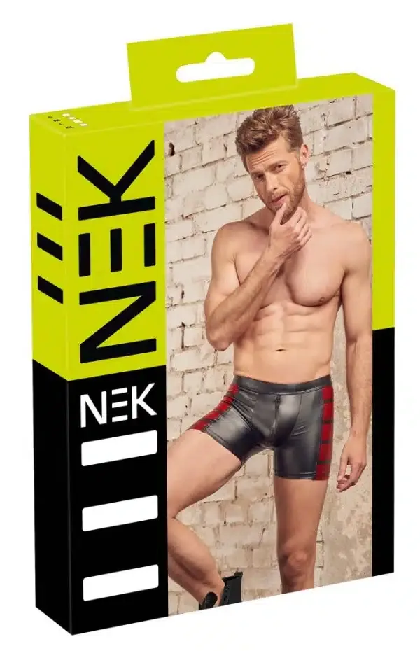 NEK Herren Pants - Mattlook, elastisch, schwarz/rot Schwarz/Rot S