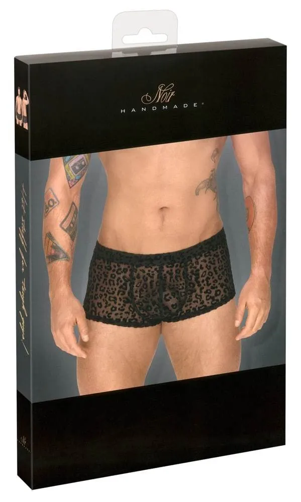 21332531711_verp Noir Leo-Pants: Animalischer Transparent-Look XL