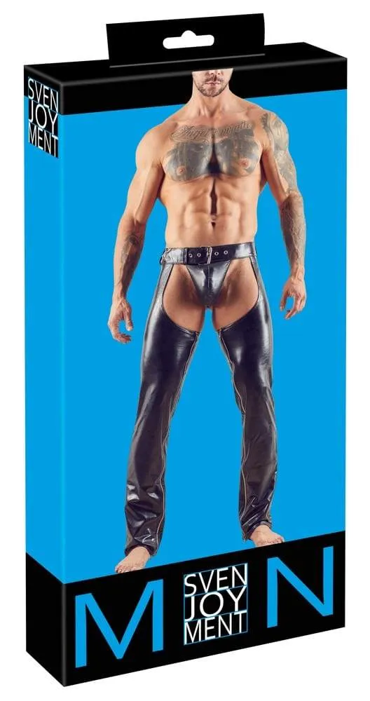 21400711701_verp Svenjoyment Leder-Look Chaps mit Gurt und Schnalle S