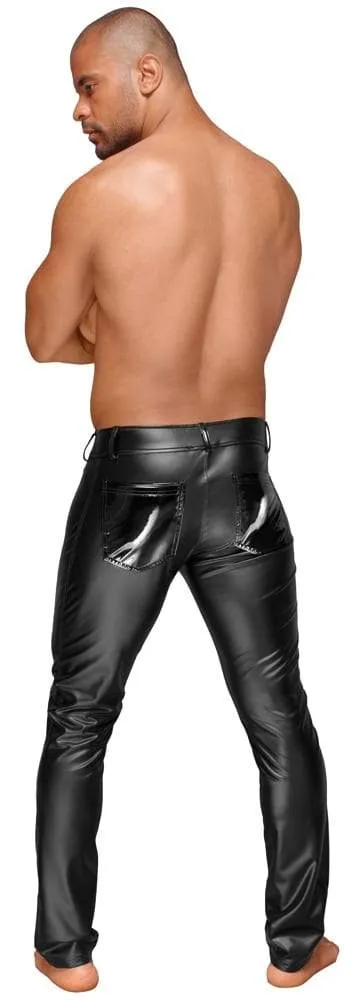 Noir Powerwetlook Hose mit Lack-Detail (schwarz) Noir Powerwetlook Hose mit Lack-Detail (schwarz)