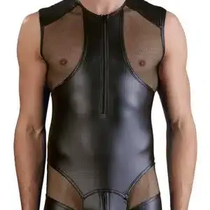 NEK Herren Kurzoverall mit sexy Netzeinsätzen - provokanter Style für wilde Nächte! S NEK Herren Kurzoverall mit sexy Netzeinsätzen - provokanter Style für wilde Nächte! S – Bild 2