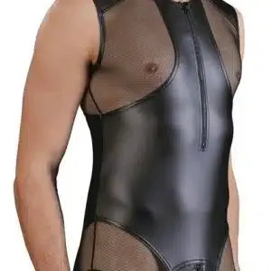 NEK Herren Kurzoverall mit sexy Netzeinsätzen - provokanter Style für wilde Nächte! S NEK Herren Kurzoverall mit sexy Netzeinsätzen - provokanter Style für wilde Nächte! S – Bild 3