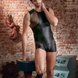NEK Herren Kurzoverall mit sexy Netzeinsätzen - provokanter Style für wilde Nächte! S NEK Herren Kurzoverall mit sexy Netzeinsätzen - provokanter Style für wilde Nächte! S – Bild 5