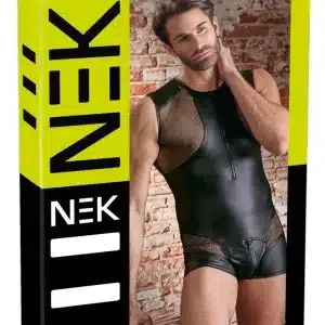 NEK Herren Kurzoverall mit sexy Netzeinsätzen - provokanter Style für wilde Nächte! S NEK Herren Kurzoverall mit sexy Netzeinsätzen - provokanter Style für wilde Nächte! S – Bild 1