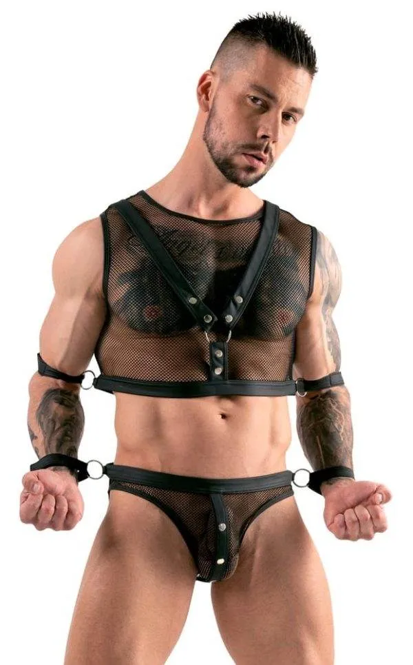 Svenjoyment Bondage - Netz-Top und Jock mit Fesselriemen M Svenjoyment Bondage - Netz-Top und Jock mit Fesselriemen M