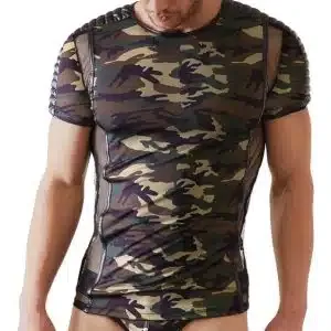 NEK Herren Shirt Marschbereit! Weiche Mikrofaser, Camouflage-Print, Netz-Einsätze camouflage/schwarz L NEK Herren Shirt Marschbereit! Weiche Mikrofaser, Camouflage-Print, Netz-Einsätze camouflage/schwarz L – Bild 4