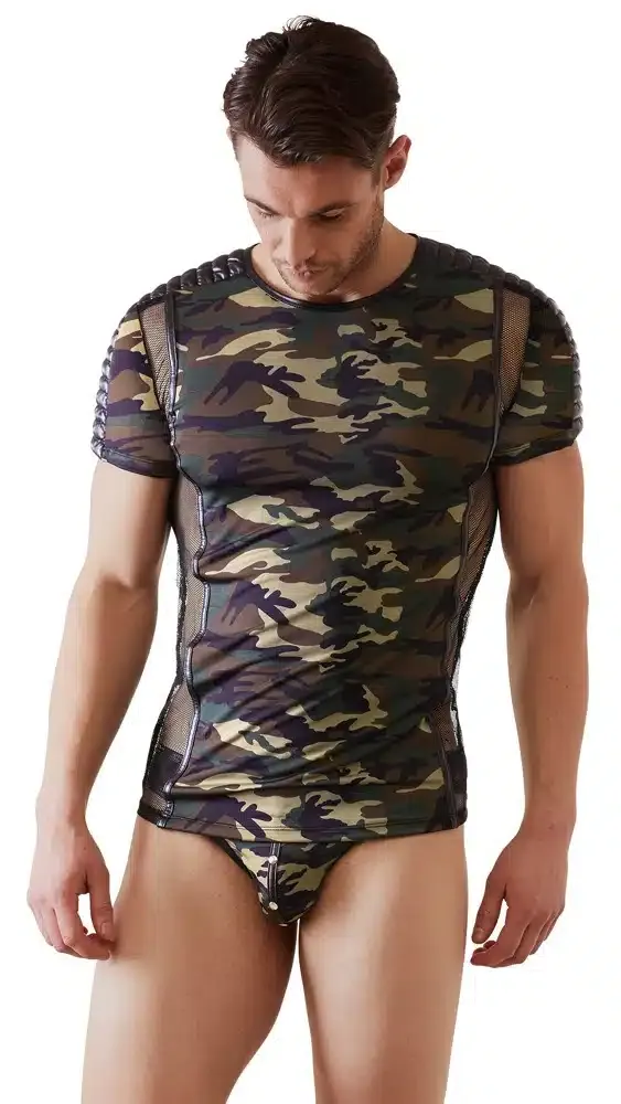 NEK Herren Shirt Marschbereit! Weiche Mikrofaser, Camouflage-Print, Netz-Einsätze camouflage/schwarz L NEK Herren Shirt Marschbereit! Weiche Mikrofaser, Camouflage-Print, Netz-Einsätze camouflage/schwarz L