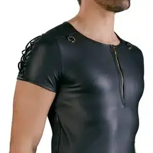 NEK Herren Shirt - Mattschwarz mit Reißverschluss und D-Ringen 2XL NEK Herren Shirt - Mattschwarz mit Reißverschluss und D-Ringen 2XL – Bild 3