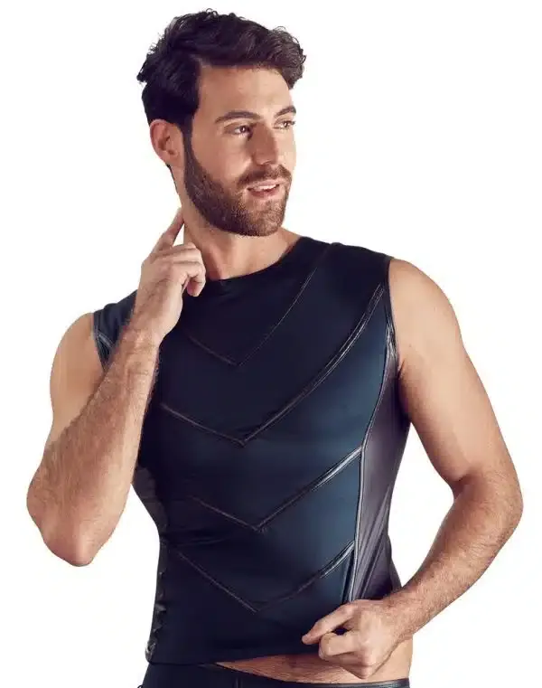NEK Herren Top - Elastisch & Mattlook blau/schwarz S