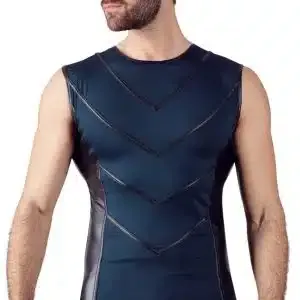 NEK Herren Top - Elastisch & Mattlook blau/schwarz S NEK Herren Top - Elastisch & Mattlook blau/schwarz S – Bild 3