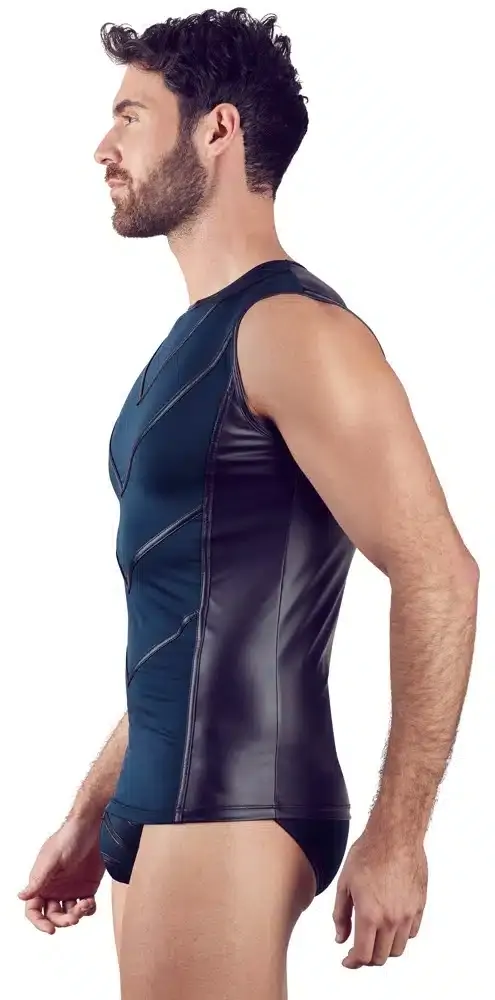 NEK Herren Top - Elastisch & Mattlook blau/schwarz S NEK Herren Top - Elastisch & Mattlook blau/schwarz S