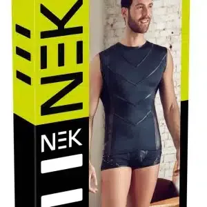 NEK Herren Top - Elastisch & Mattlook blau/schwarz S NEK Herren Top - Elastisch & Mattlook blau/schwarz S – Bild 1