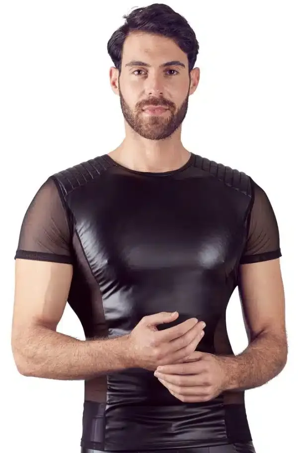 NEK Herrenshirt - Tight-Fit, Mattlook, gesteppte Schultern, Powernet-Einsätze L