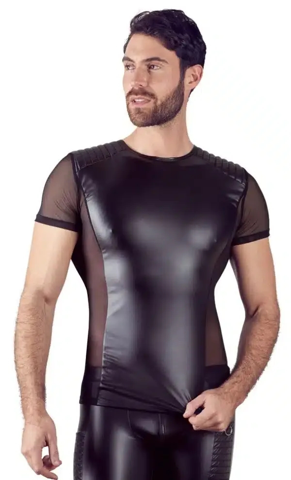 NEK Herrenshirt - Tight-Fit, Mattlook, gesteppte Schultern, Powernet-Einsätze L