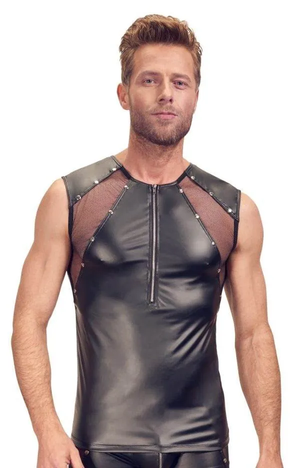 Svenjoyment Herrenshirt - Mattlook, Netz-Einsätze, Nieten XL Svenjoyment Herrenshirt - Mattlook, Netz-Einsätze, Nieten XL